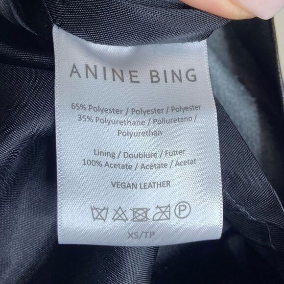 NWT Anine Bing Soto Vegan Leather Mini Black  Skirt Size XS - Picture 15 of 15